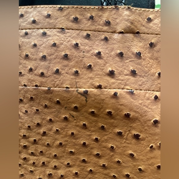 Vintage Synthetic Leather Tote Bag Light Brown - Picture 3 of 15